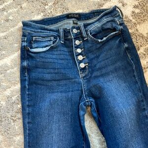 Judy blue button fly skinny jeans dark denim